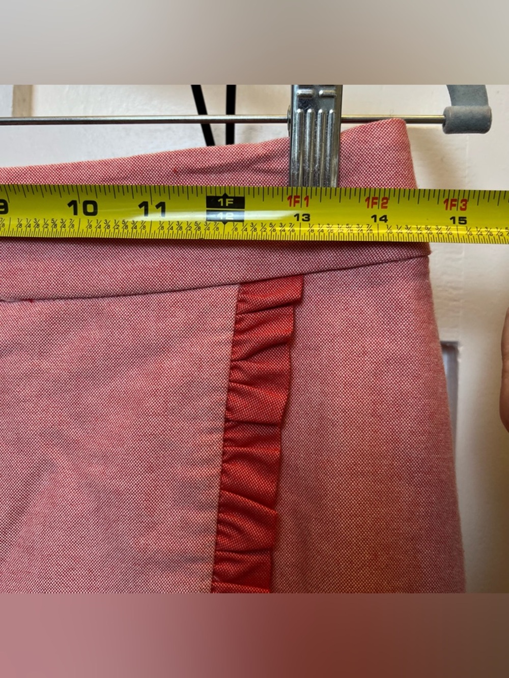J Crew Siz 2 Faux Wrap Pink Apron Style Skirt Vintage Inspired Retro 100% Cotton - Picture 7 of 11
